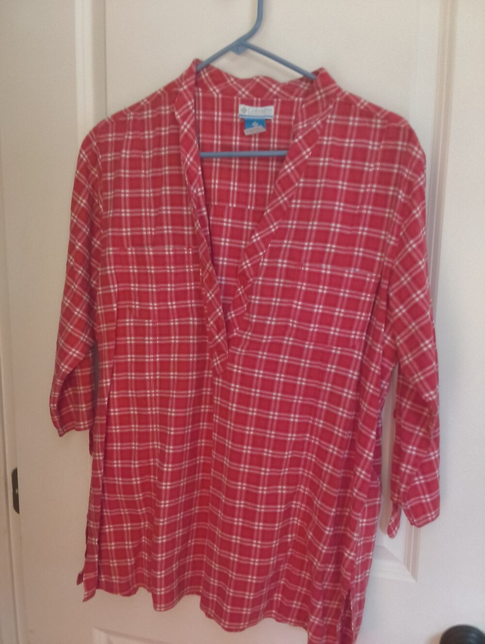 Red Plaid Columbia Tunic Top
